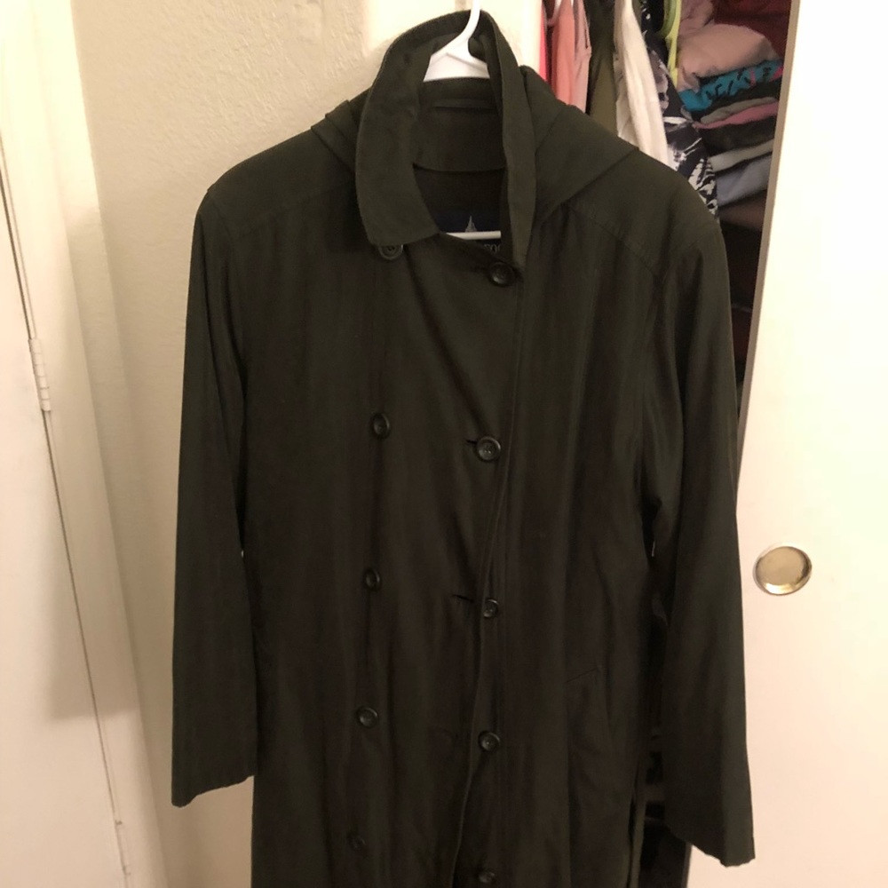 Green trench coat